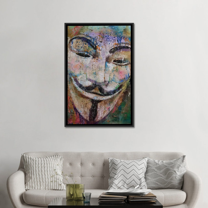 «Anonyme», impression sur toile tendue, H 26 po x l 18 po x P 1,5 po, Toile avec cadre noir, Pas de tapis