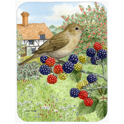 Caroline's Treasures Garden Warbler Glass Cutting Board