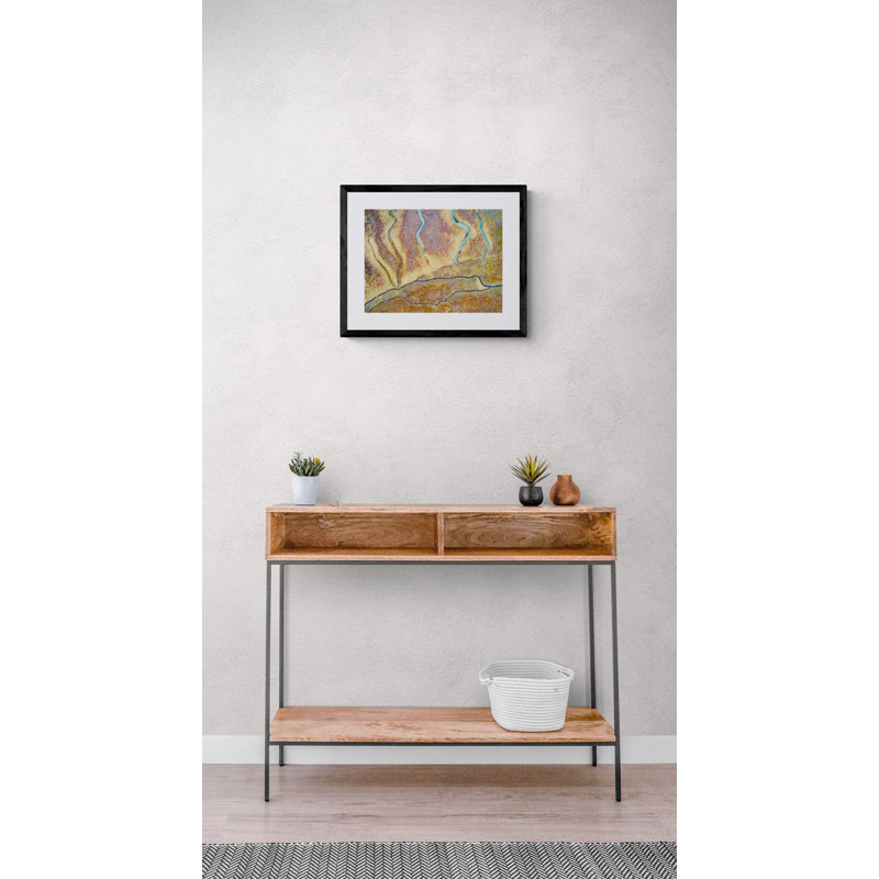 Abstract Aerial Landscape III Print by Frank Peters, 17.25" H x 21.25" W x 0.88" D, Black Framed Paper, White