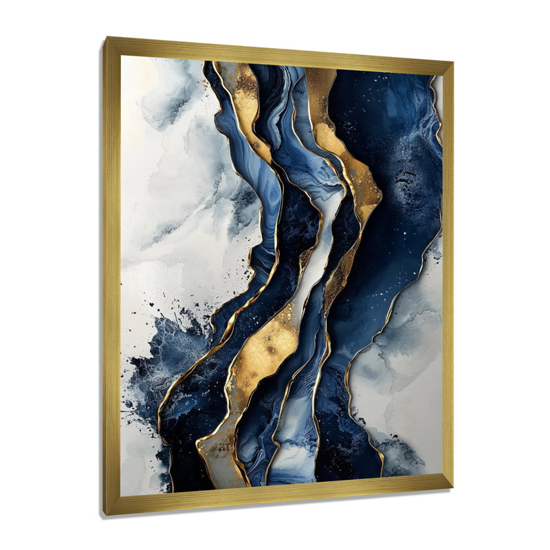 Spradlin - Abstract Canvas Art Print, H 32 po x l 16 po, Reproduction encadrée d'une seule photo, Doré