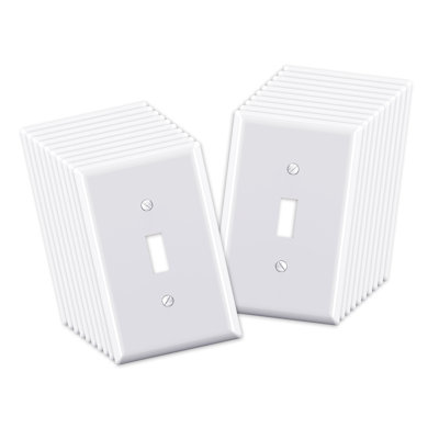 1-Gang Midsize  4.9"X 3.15" Toggle Switch Wall Plate,UL Listed, Glossy Black（20 Pack）