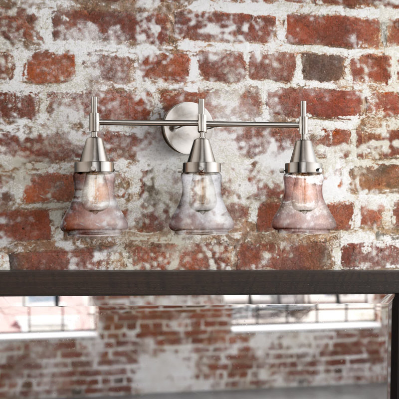 Éclairage pour meuble-lavabo à 3 lumières à intensité variable Gayle, Transparent, Nickel satiné