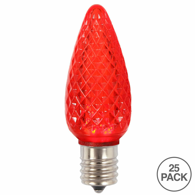 Ampoule de rechange Vickerman C9 DEL à facettes rouges scintillantes, paquet de 25