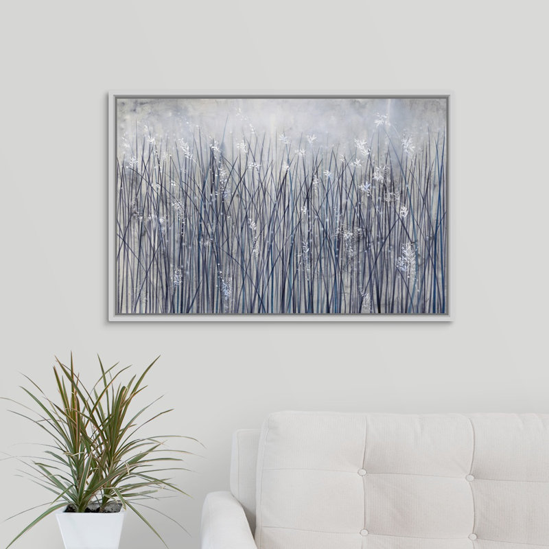 « herbey brume », impression sur toile, H 33,7 po x l 49,7 po x p 1,75 po, Cadre flottant blanc