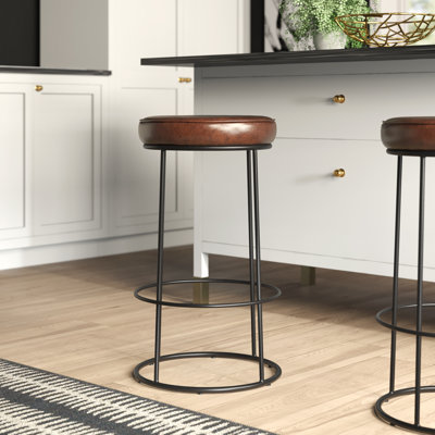 Mccree Upholstered Counter Stool with Metal Frame