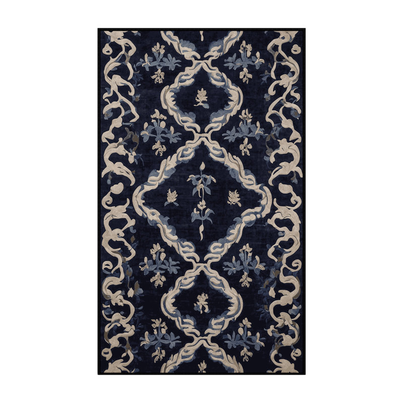 Machine Washable Gray Area Rug, Rectangle 7' x 9'