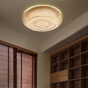 23.62"  Rural Rattan Ceiling Light