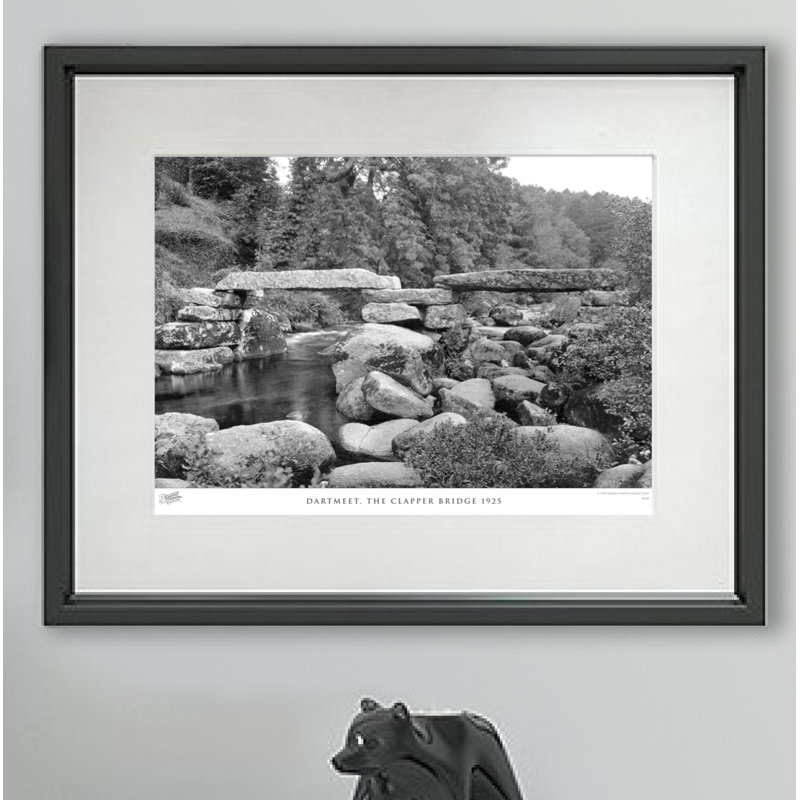 Dartmeet, The Clapper Bridge 1925 - Single Picture Frame Print, 40cm H x 50cm W x 2.3cm D