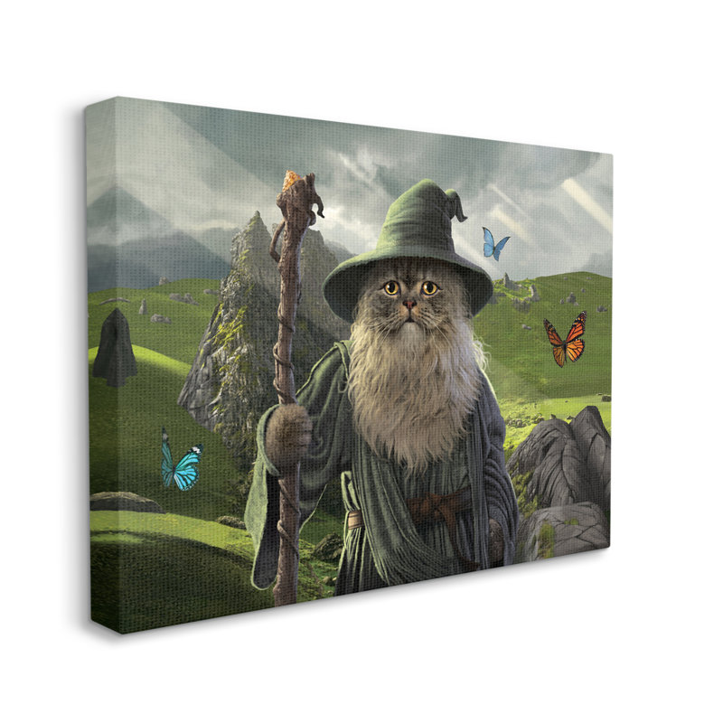«Fantasy Wizard Scene» par Vincent Hie, Giclée encadrée noir minuit, H 16 po x l 20 po x P 1,5 po
