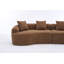 Canapé modulaire incurvé en polyuréthane caramel à compression complète, canapé modulaire en chenille 30D pour appartement et salon, L 110 po 800, 60 fermeté avec 4 coussins