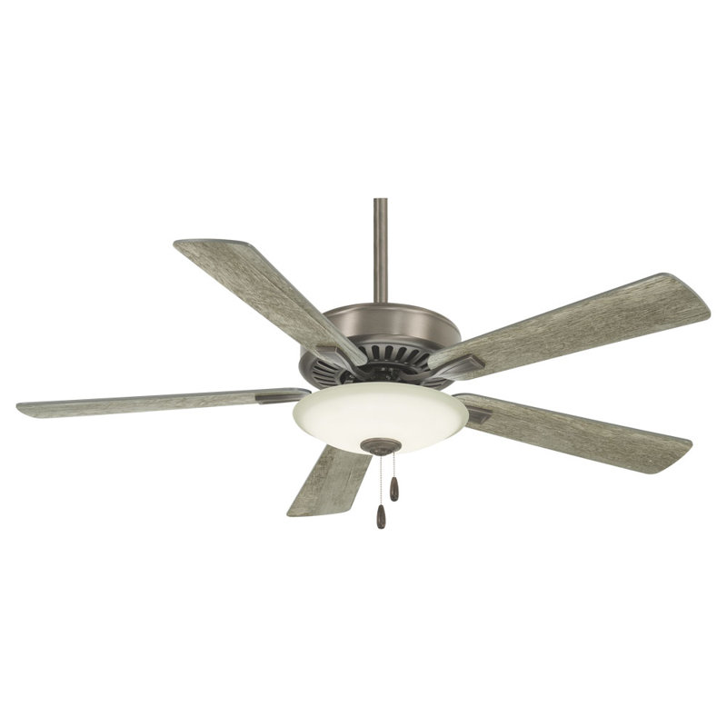 52'' Contractor 5 - Blade LED Standard Ceiling Fan with Pull Chain and Light Kit Included, Burnished Nickel