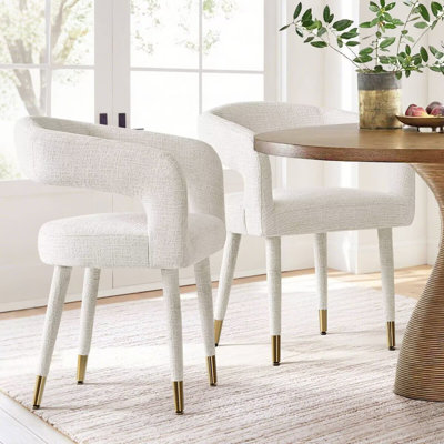 Chaises de salle à manger rembourrées modernes avec accoudoirs
