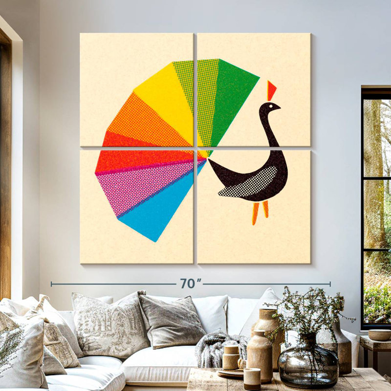 Brampt Rainbow Tail Peacock, 57" H x 57" W