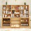71" H X 70.9" W Bookcase Cabinet With Open Shelves, Modern Bookshelf With 3 Large Drawers (B+2C)
