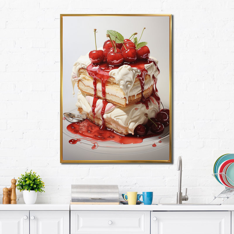 Gâteau au fromage rouge Avotost Luxury II, Cadre flottant doré, H 32 po x l 16 po x P 1 po