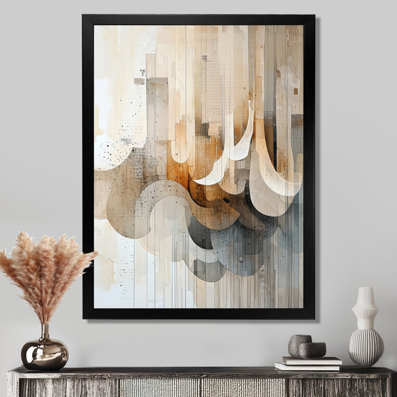 Olodort - Abstract Wall Decor, Black, 20" H x 12" W, Single Picture Framed Print