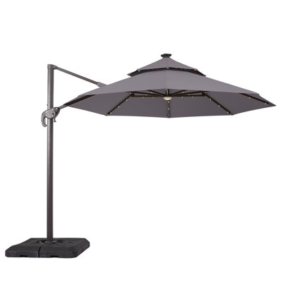 Stephi 118'' Lighted Cantilever Umbrella