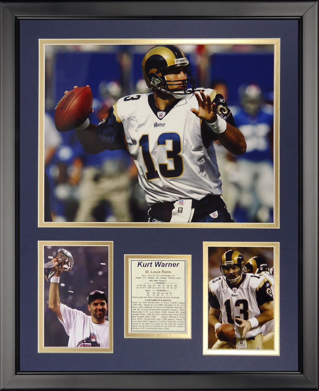 : Legends Never Die Kurt Warner St. Louis Rams Framed