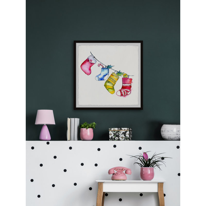 Here Comes Santa - Single Picture Frame Painting, 30cm H x 30cm W x 3.81cm D