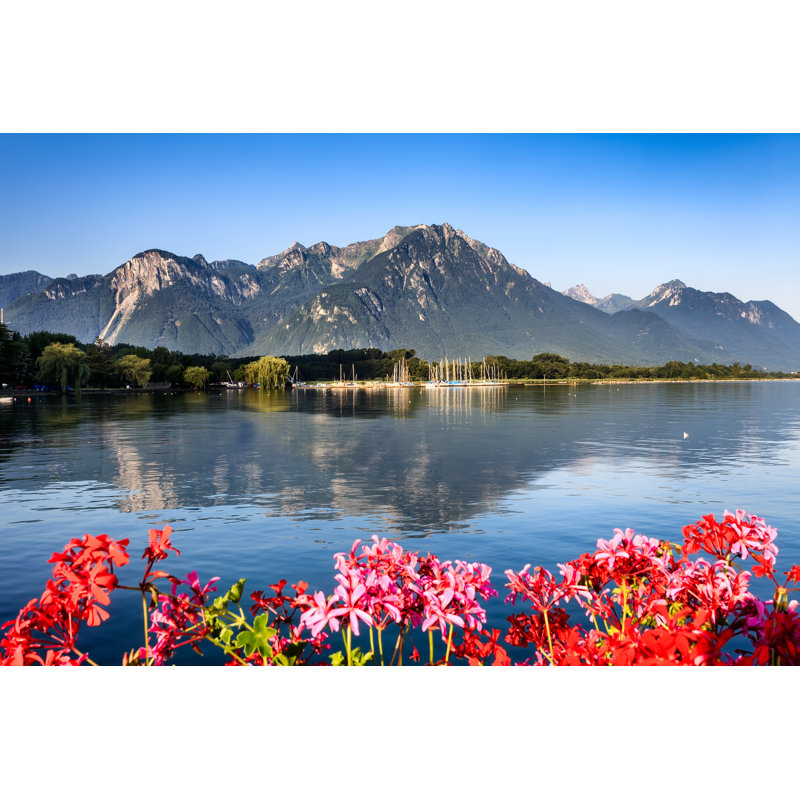 Alpes With Geneva Lake by Goranq - Wrapped Canvas Print, 20cm H x 30cm W x 3.8cm D
