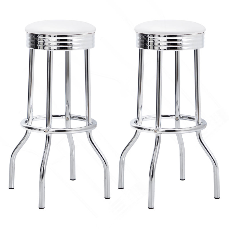 Tabouret de bar pivotant en métal blanc Midge (ensemble de 2)