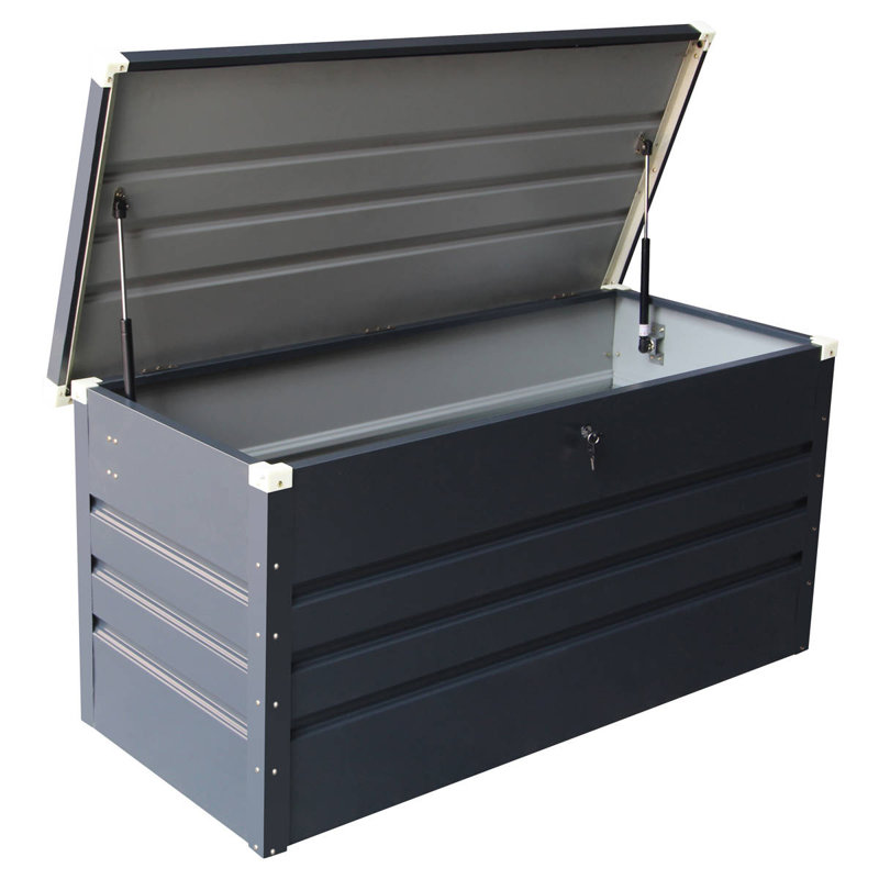 WFX Utility Galewood 132cm W 500L Water Resistant Metal Lockable Deck Box in Dark Grey