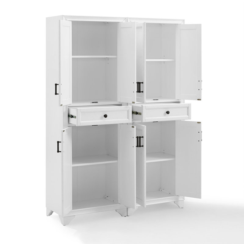 Jesse 67.75'' Kitchen Pantry, White, Black