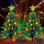 Ensemble de 2 décorations de Noël pour sapin de Noël d'extérieur, 8 lumières de sapin de Noël solaires avec 100 lumières DEL de Noël pour l'extérieur