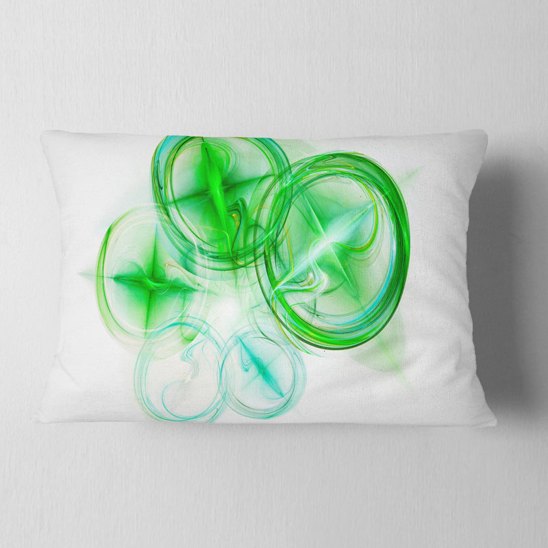 Bureau Fractal - Coussin imprimé abstrait, blanc