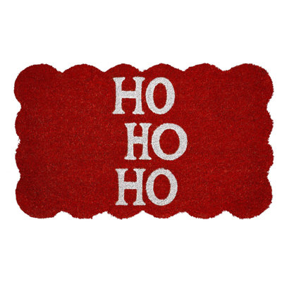 Hallmark Red Ho Ho Ho Holiday Outdoor Coir Doormat, 18" X 30"
