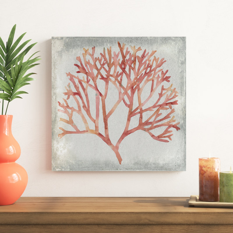 Aquarelle corail IV, H 20 po x l 20 po x P 1,25 po