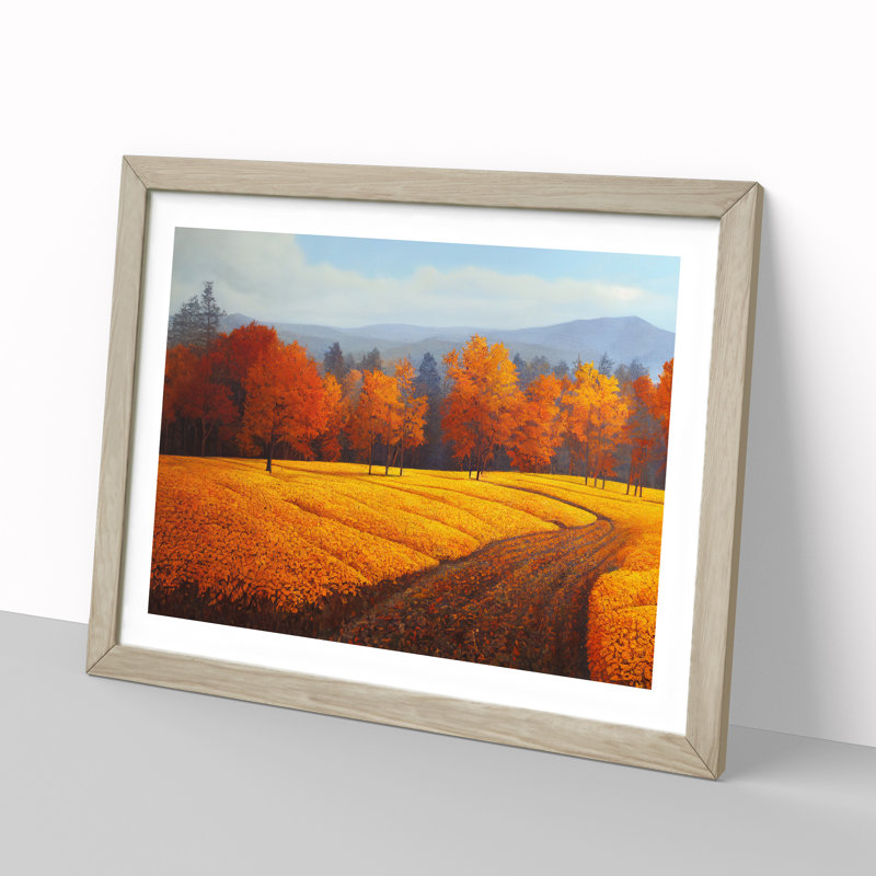 Angelical Autumn Forest - Framed Print, 34cm H x 46cm W x 2cm D, Oak