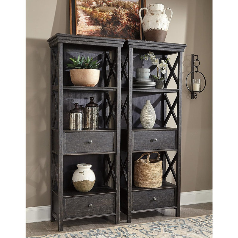 Vitrine 75 "avec tiroirs Tyler Creek, gris noir
