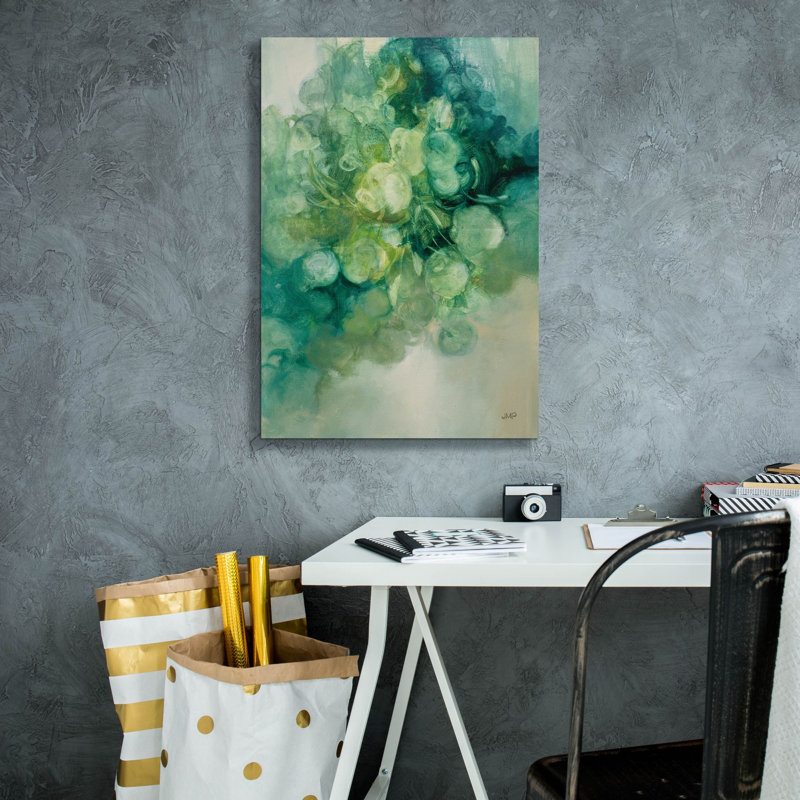 «Emerald Pilea 1» par Julia Purinton, art mural sur toile, H 26 po x l 18 po x P 0,75 po