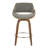 Linnetta 26" Mid-Century Modern Fixed-Height Counter Stool With Swivel In Walnut Wood And Noise Grey Fabric With Round Chrome Metal Footrest- Set Of 2-90954869-90954847