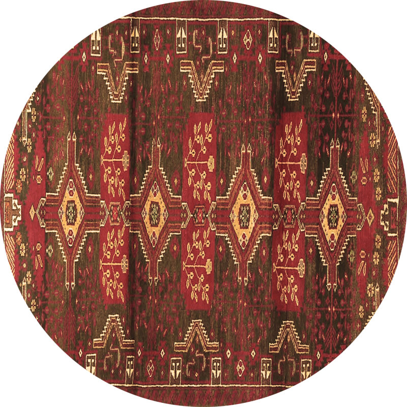 Tapis brun traditionnel Traditional 4091, Rond 8 pi