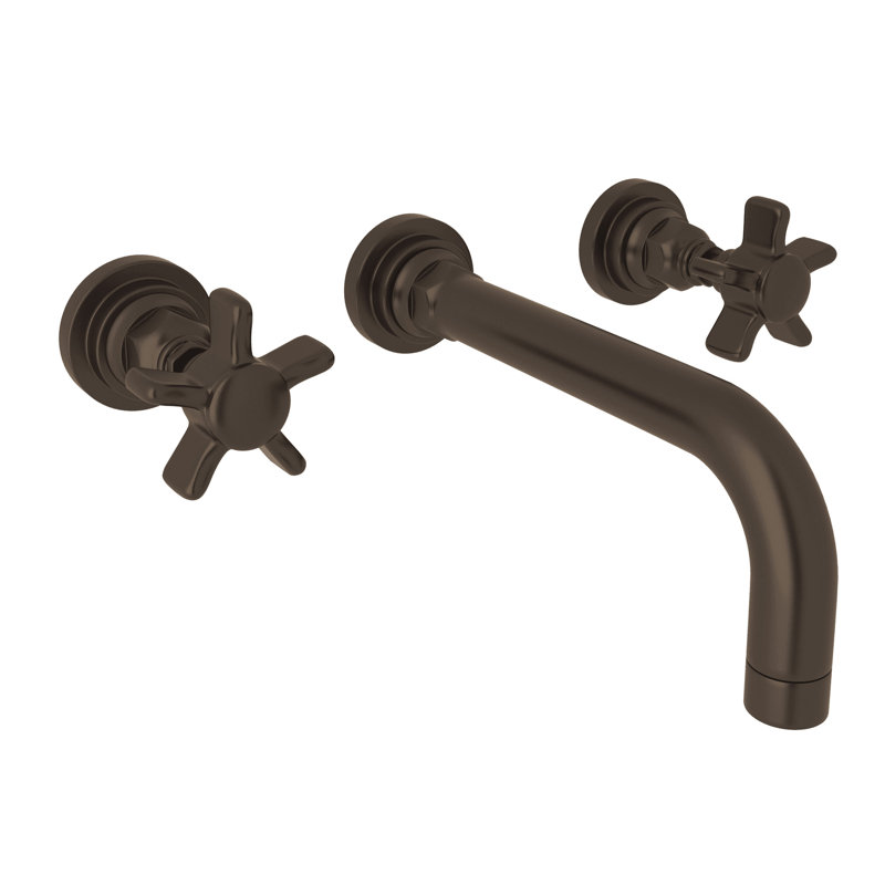 San Giovanni Polished Nickel Wall Mounted Widespread Faucet