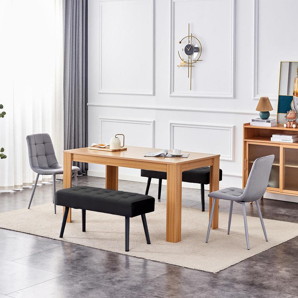 Fairmont Dining Table with 2 Velvet Chairs and 2 Benches