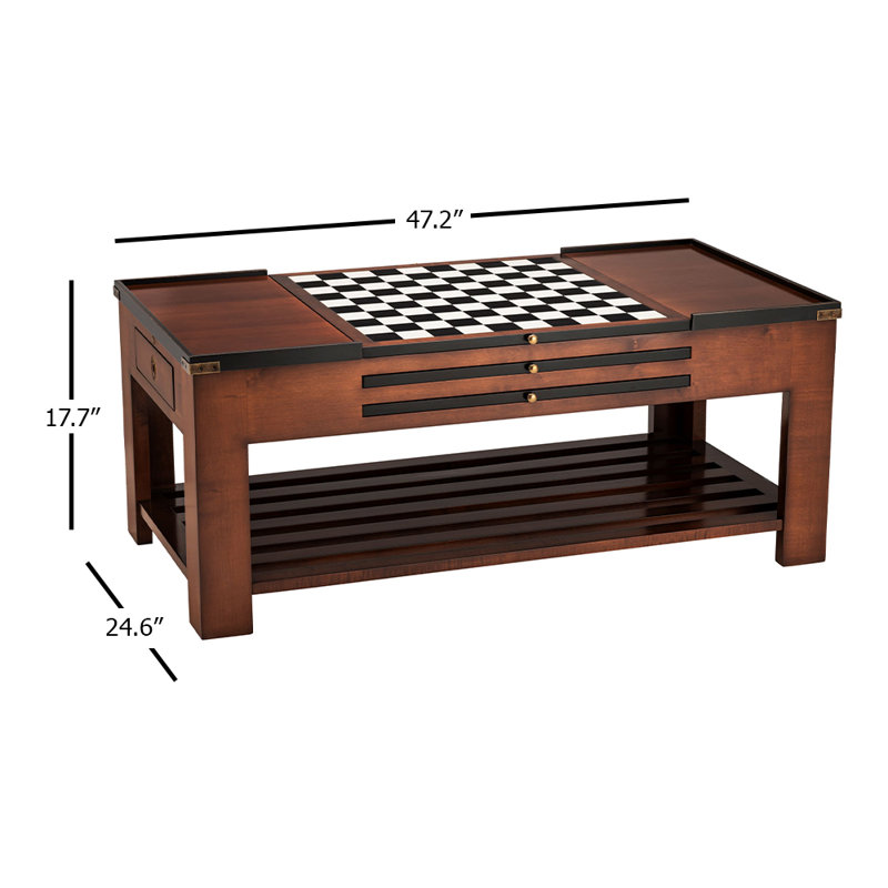 Multifunctional 47.2'' Cherry Wood Game Table with Reversible Top