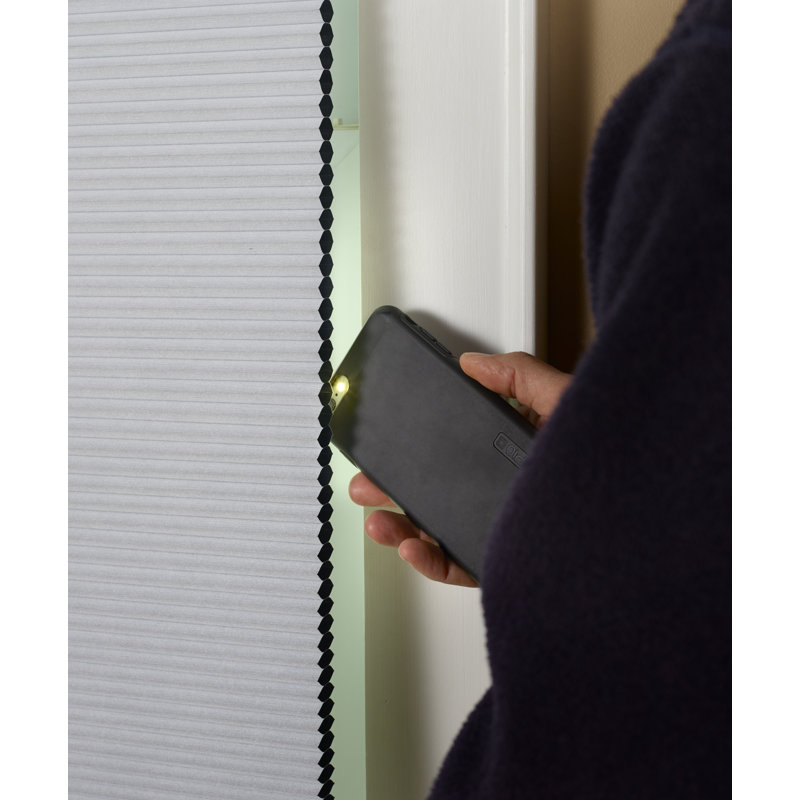 Motorized Blackout Pleated Shade, 35" W x 30" L, White