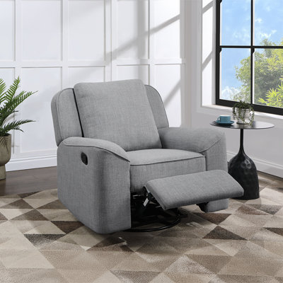 Fauteuil inclinable manuel pivotant Diny, pivotant, tissu en lin gris doux