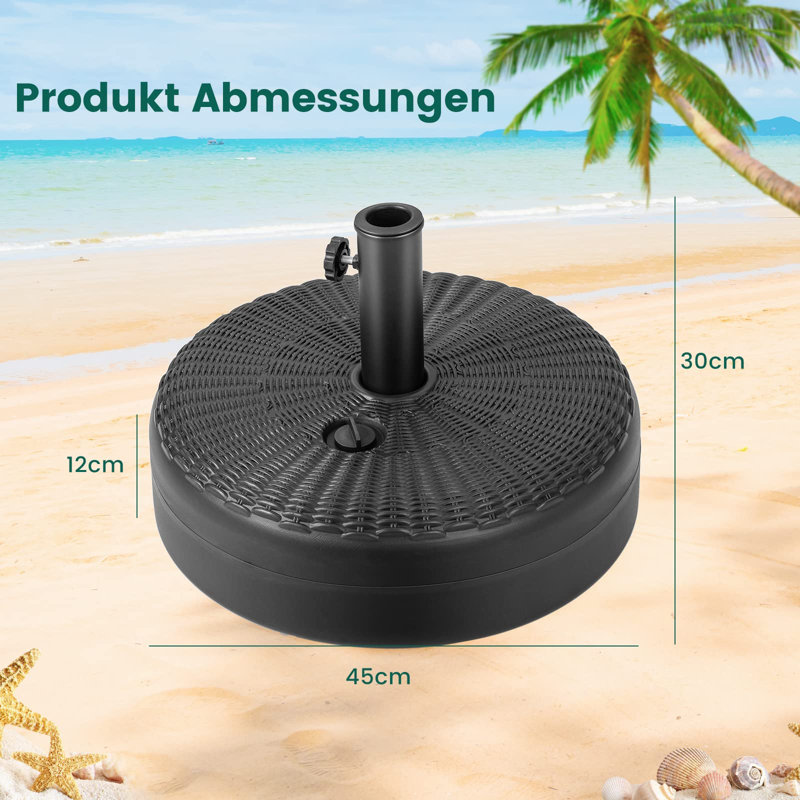 Hahnville 2kg Plastic Free Standing Umbrella Base