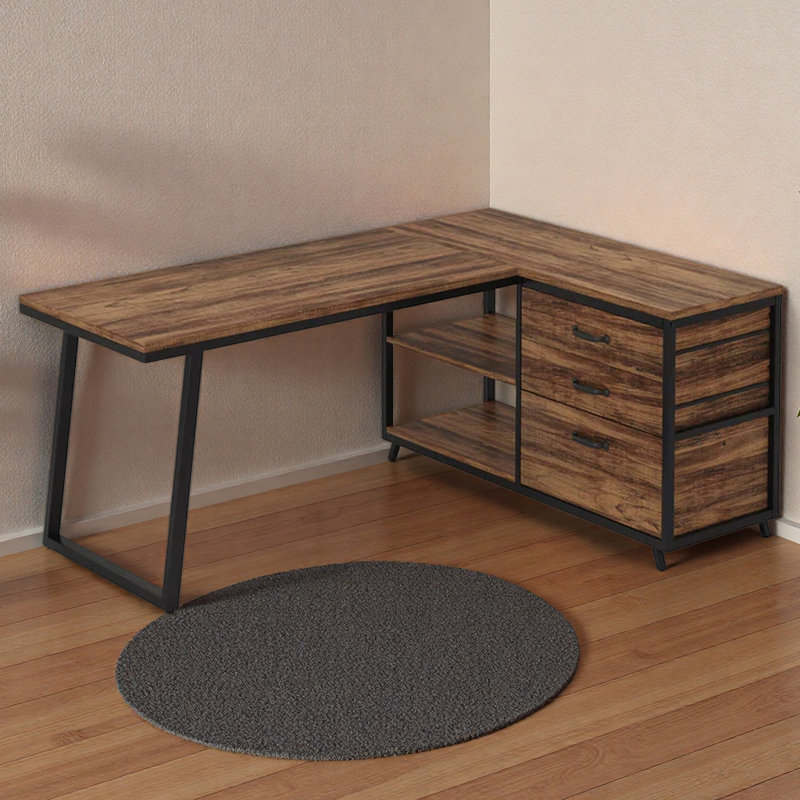 Bureau de travail spacieux, bureau d'ordinateur, bureau en L