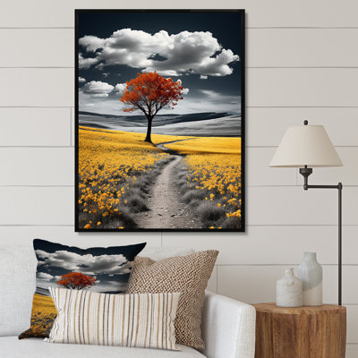 Road In The Yellow Wilderness - Art mural sur toile route