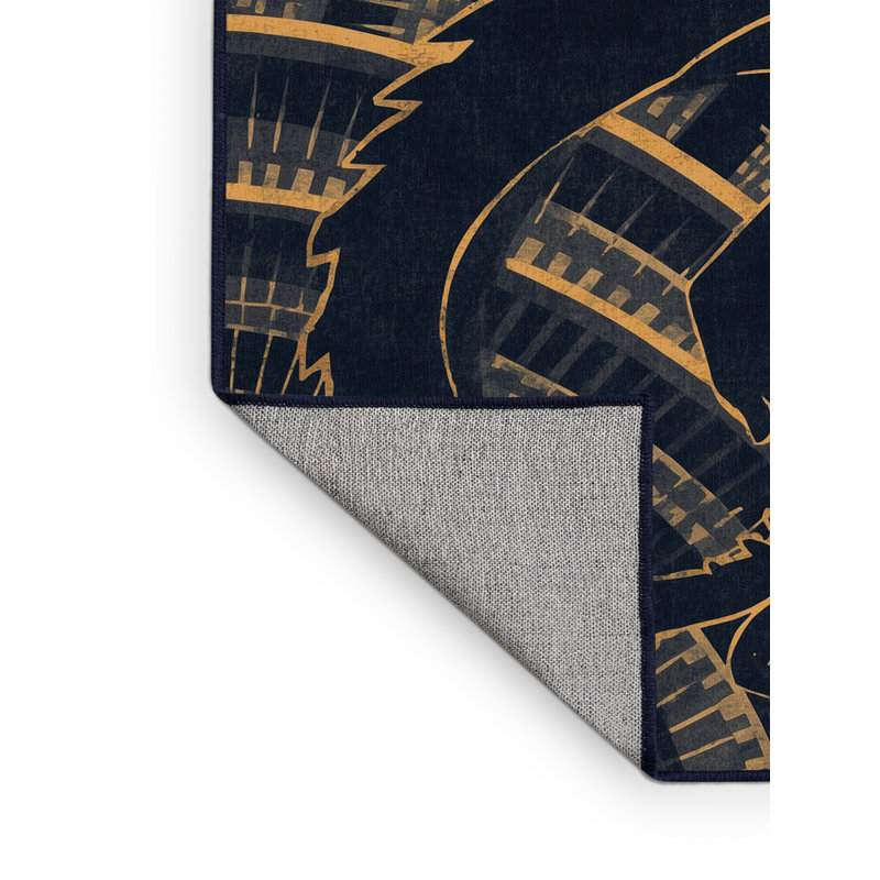 Tapis art déco lavable à la machine Cumberland Dragon Rider, 8 x 12