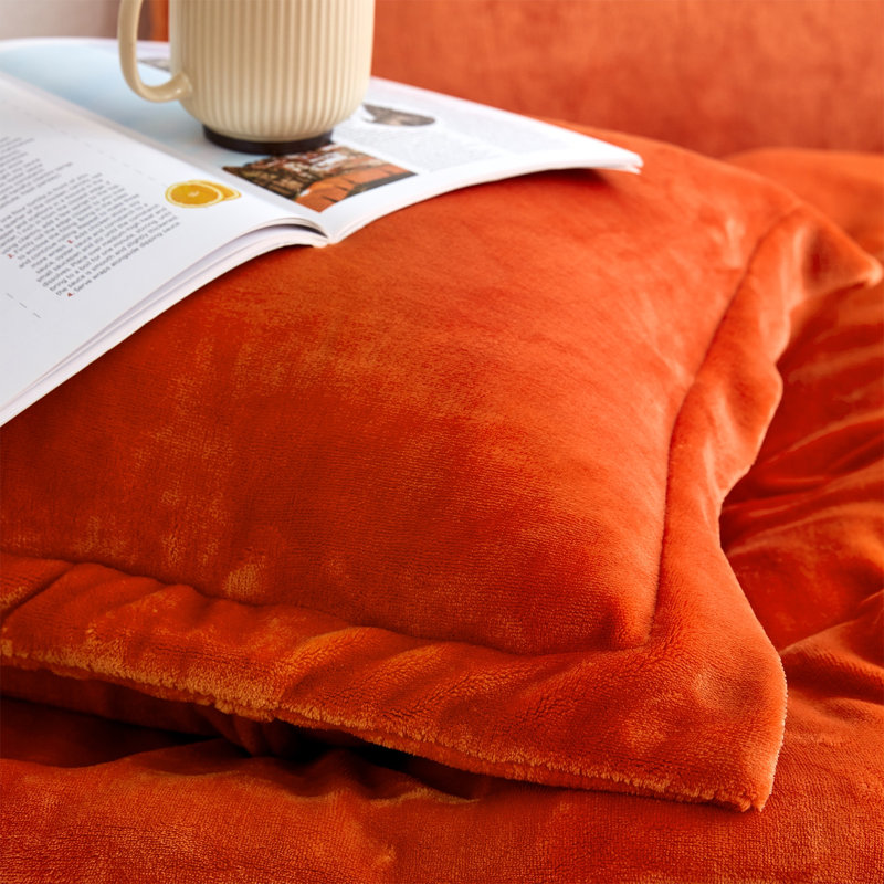 Original Plush Velour Coma Inducer Oversized Comforter Set, Orange, Twin Comforter + 1 Standard Sham