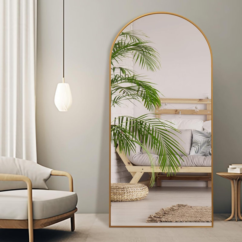 Jerikka Metal Arch Mirror, Gold, 72" x 32"