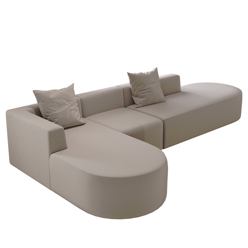 Canapé modulaire en L à canapé modulaire, canapé en velours côtelé désossé de 110 po avec siège profond et repose-pieds mobile, canapé Cloud pour salon, sans assemblage (5 places)