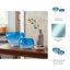 Bol décoratif décoratif en verre dégradé pour la maison - Bol décoratif moderne pour le salon, l'entrée ou la table basse - ensemble de 2, 14 po, 10 po, bleu
