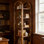  6-Tier Arched Bookshelf, Rustic Floor Standing Display Shelf for Living Room, Bedroom, Study with Decorative Shelves